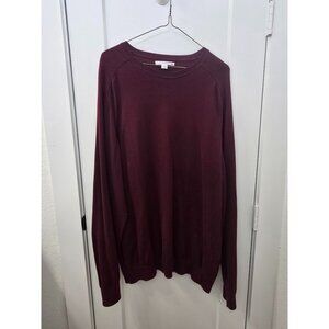 Cutter & Buck Burgundy Crewneck Sweater XXL Cotton Blend Mens Long Sleeve Pullov